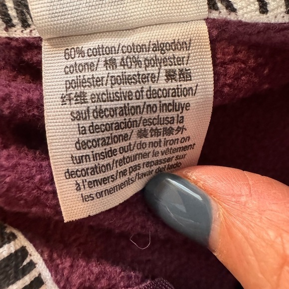 PINK Victoria's Secret Purple 1/4 zip Pullover with Black and White Details - Picture 9 of 9